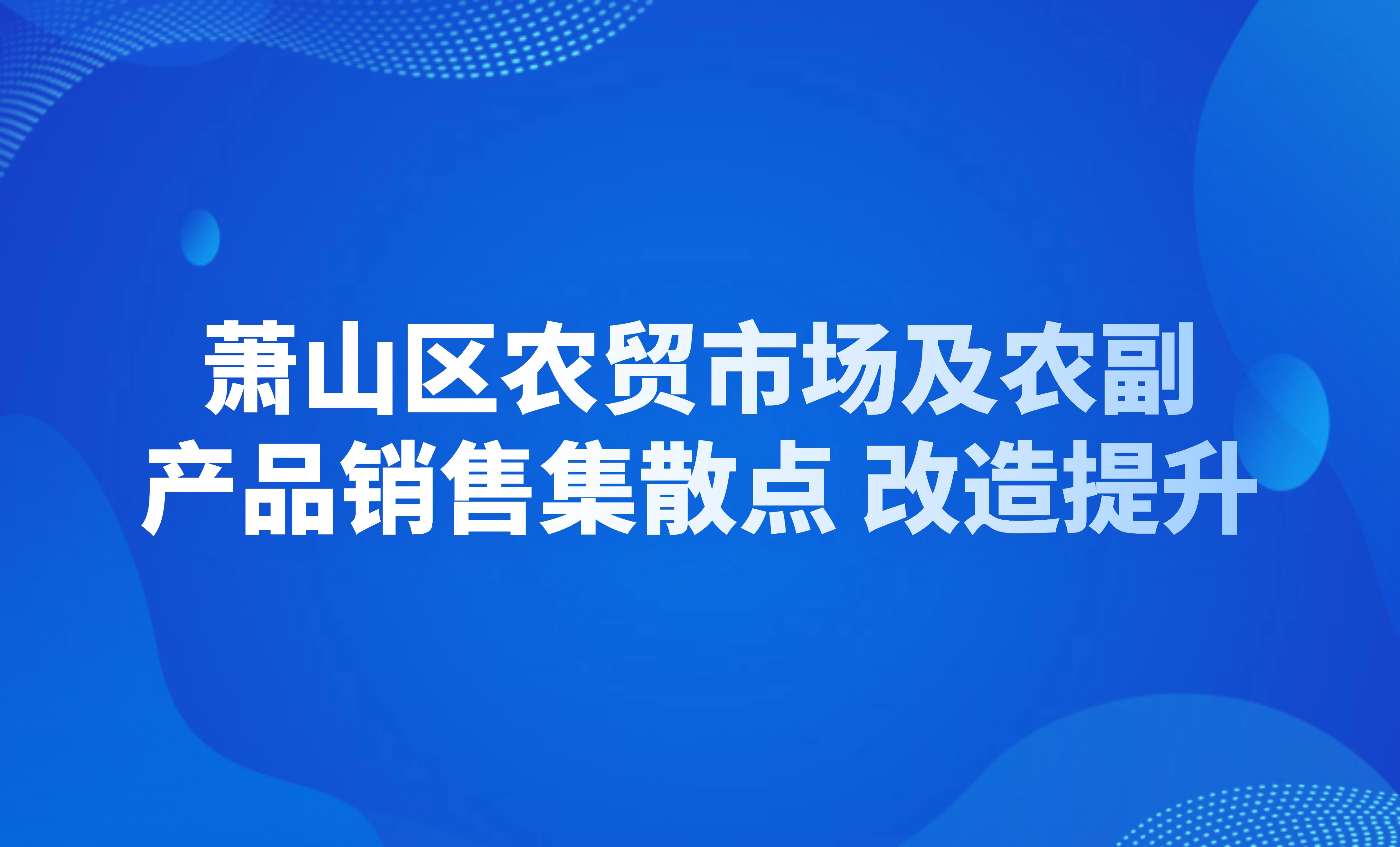 蕭山區(qū)農(nóng)貿(mào)市場及農(nóng)副產(chǎn)品銷售集散點改